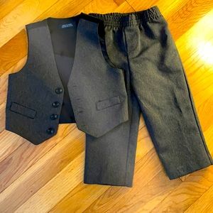 18m Gray Formal Vest and Dress Pants Set